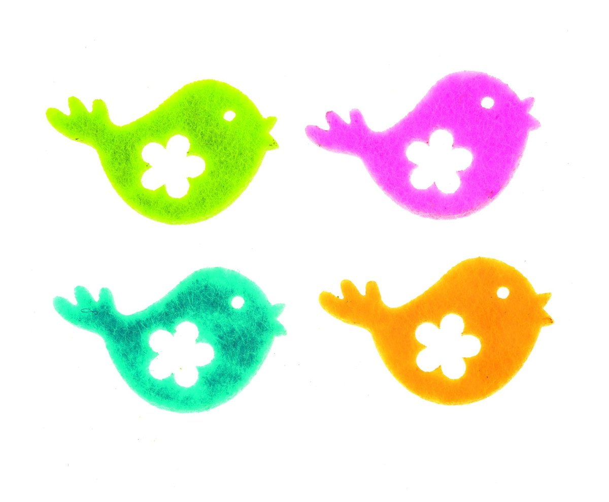 Filzstreuteile - Vögel 40x25mm 12 Stk